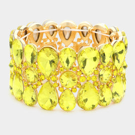 Yellow Floral Stretch Bracelet