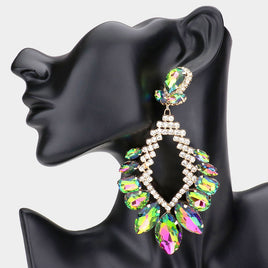 Multicolor Stone Statement Earrings