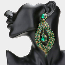 Emerald Green Stone Earrings