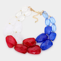 
              Red, White, and Blue Tiered Necklace Set
            