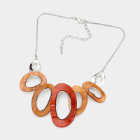 
              Orange and Rust Oval Necklace Set
            