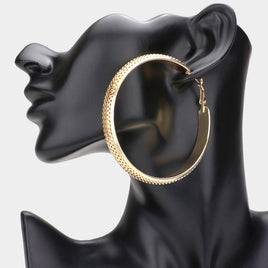 Gold Textured Hoop Earrings