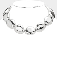 
              Silver  Pebble Statement Necklace
            