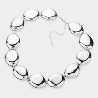 
              Silver  Pebble Statement Necklace
            