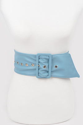 Light Blue Leather Belt