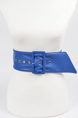 Cobalt Blue Leather Belt