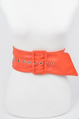 Orange Leather Belt