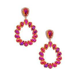 Fuchsia Stone Statement Earrings