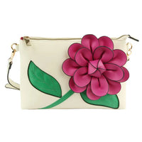 
              Fuchsia Flower Clutch Crossbody Handbag
            