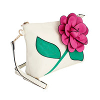 
              Fuchsia Flower Clutch Crossbody Handbag
            