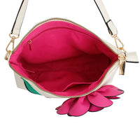 
              Fuchsia Flower Clutch Crossbody Handbag
            