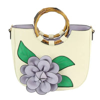 
              Ivory and Lavender Flower Handbag
            