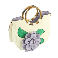 
              Ivory and Lavender Flower Handbag
            