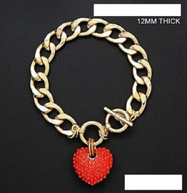 Red and Gold Heart Bracelet