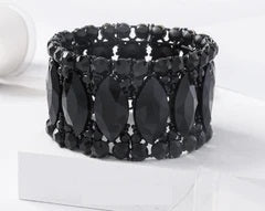 Black Stone Stretch Bracelet