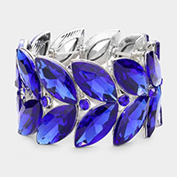 Sapphire Floral Stone Stretch Bracelet