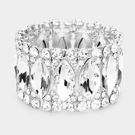 Round Marquise Stone Stretch Bracelet