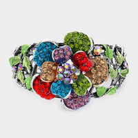 
              Multicolor Floral Stone Hinged Bracelet
            