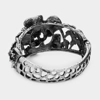 
              Multicolor Floral Stone Hinged Bracelet
            