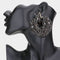 Black Embellished Heart Earrings
