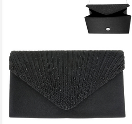 Black Rhinestone Justine Clutch Handbag