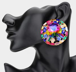 Round Multicolor Stone Earrings