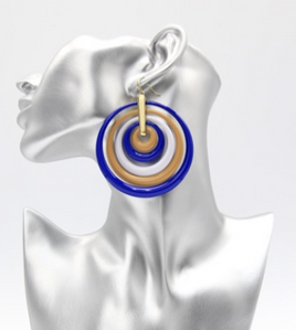 Blue Multicolor Hoop Earrings