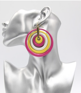 Pink Multicolor Hoop Earrings