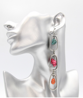 Multicolor Stone Drop Earrings