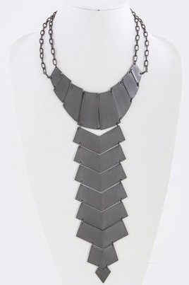 Chevron Link Drop Necklace