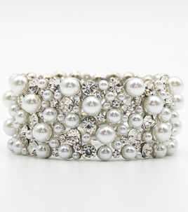 Pearl and Rhinestone Stretch Bracelet