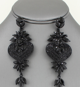 Black Dangle Stone Earrings