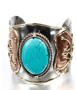 Turquoise and Copper Cuff Bracelet