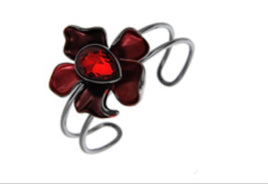 Red Flower Cuff Bracelet