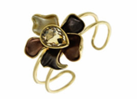 Brown Flower Cuff Bracelet