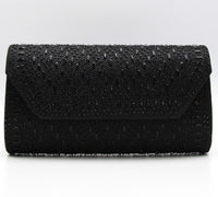 
              Black Embellished Dahlia Evening Clutch
            