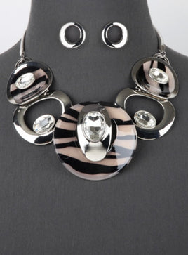 Zebra Statement Necklace Set