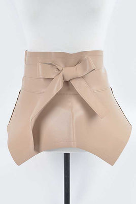 Nude Faux Leather Peplum Belt