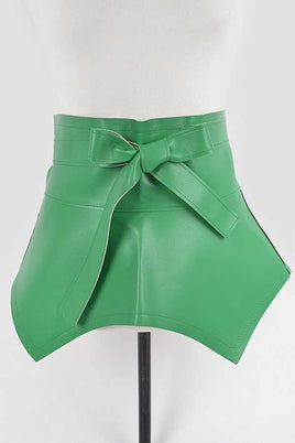 Green Faux Leather Peplum Belt