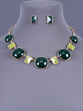 Green Link Necklace Set